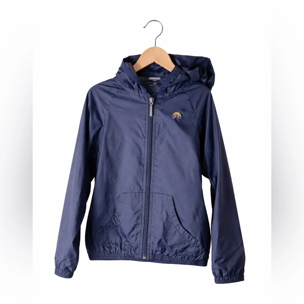 Gap Kids Navy Hooded Windbreaker Jacket. Excellent Condition  XS Casual Preppy
